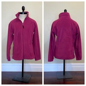 Columbia Full Zipper Fleece Jacket Deep Plum Size Small